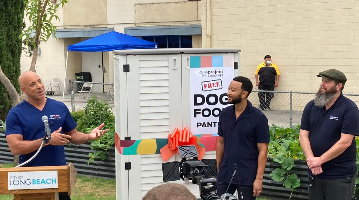 John Legend helps Long Beach launch food pantry for pets of unhoused people