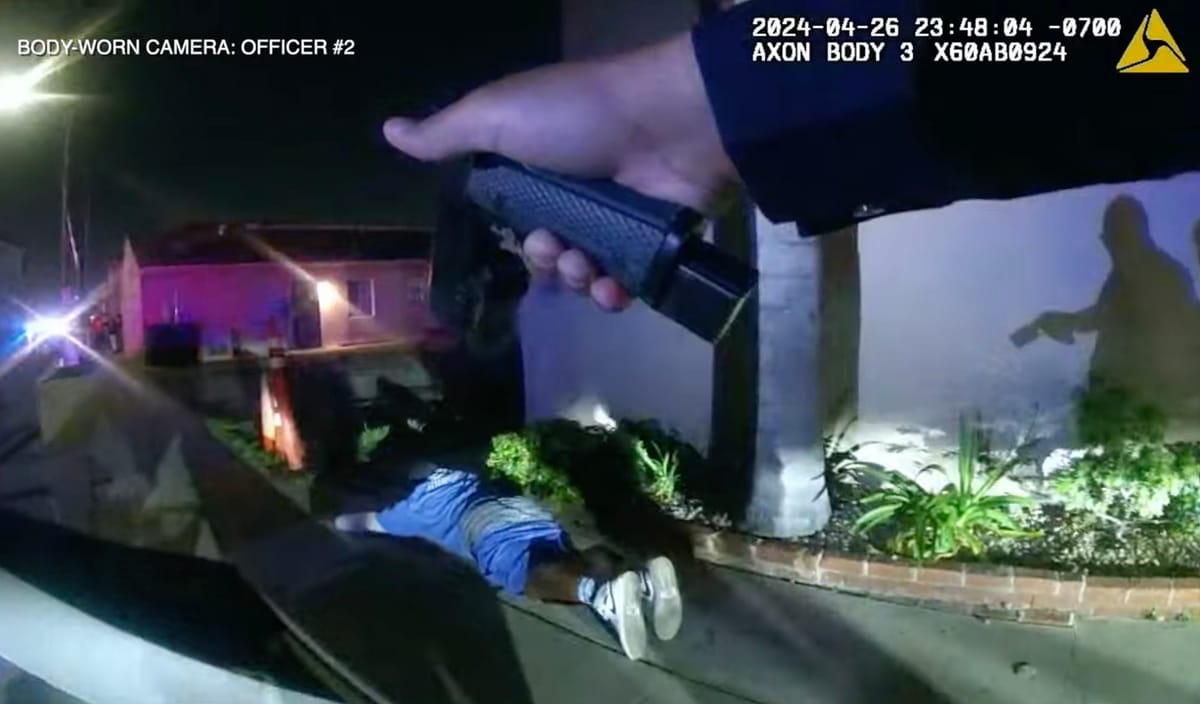 LBPD releases video of officer chasing, shooting man who fired gun at another person in North Long Beach