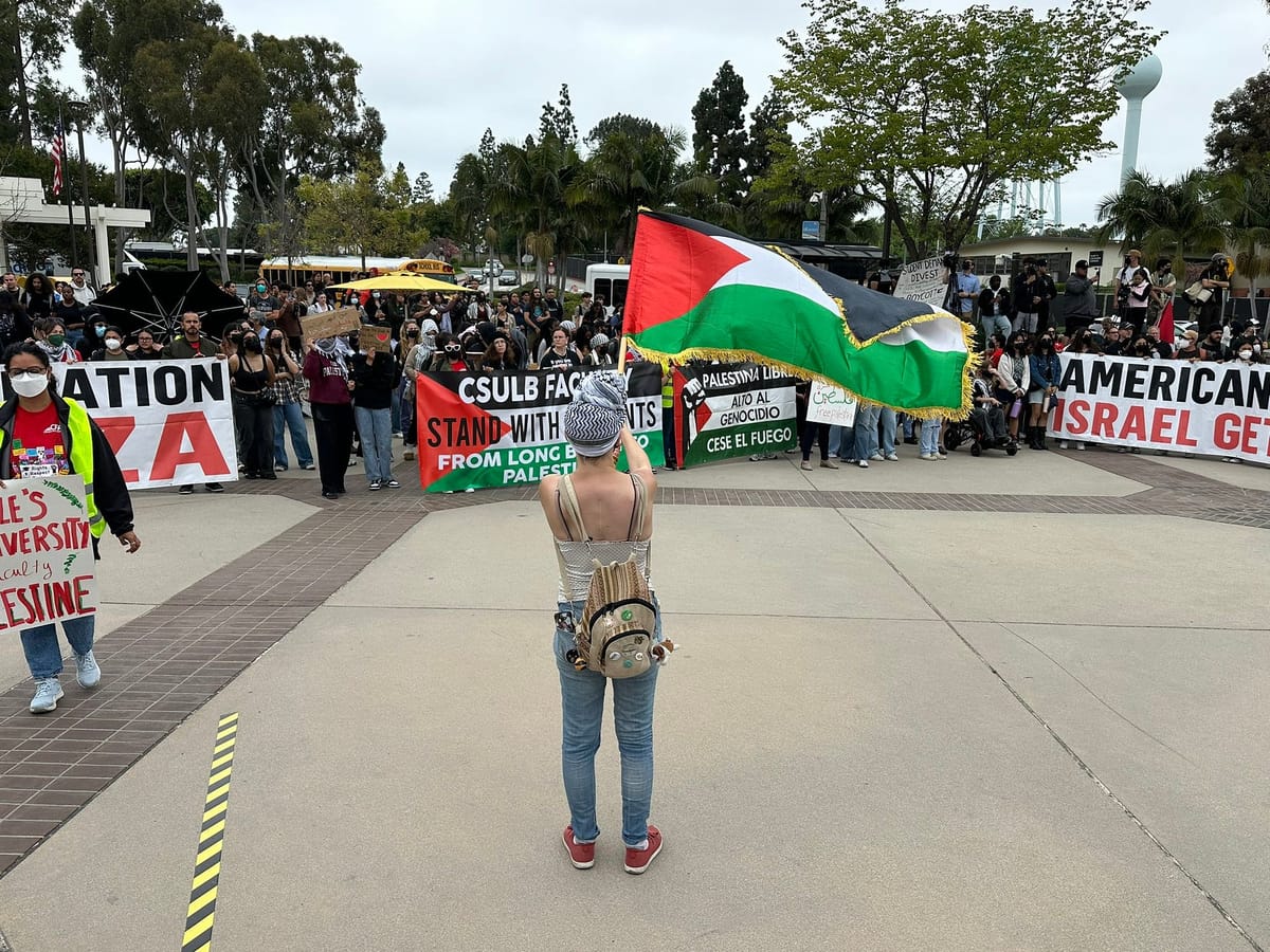 Hundreds amass at CSULB for 'Justice in Palestine' rally