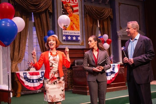 Review: International City Theatre’s ‘The Outsider’ plays up the farce of politics